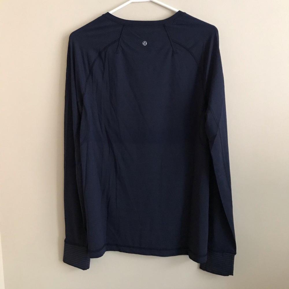 LULULEMON Mens Stripe Mesh Long Sleeve Shirt
